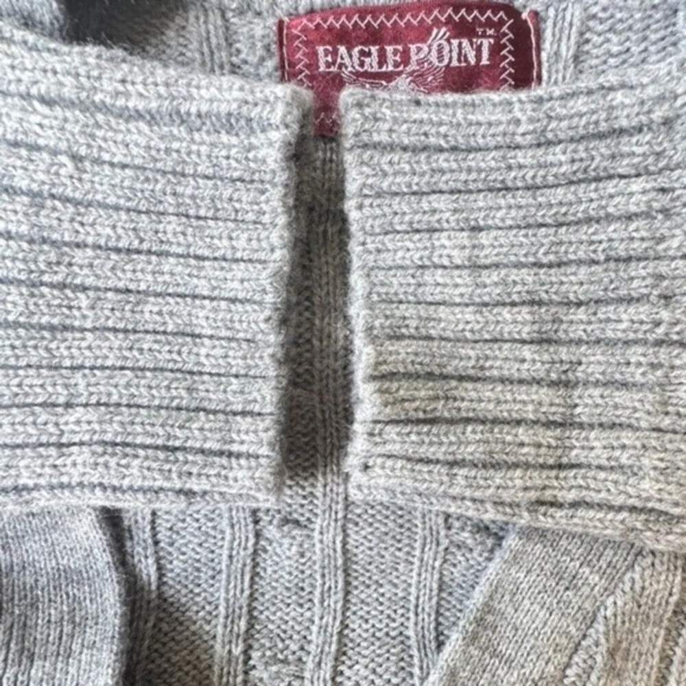 Vintage cardigan cable knit grandpa sweater grey size‎ large men women's